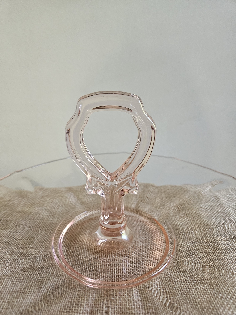 Cambridge Glass Co Pink Depression Glass Single-Tier Serving Platter with Handle - Picture 4 of 14